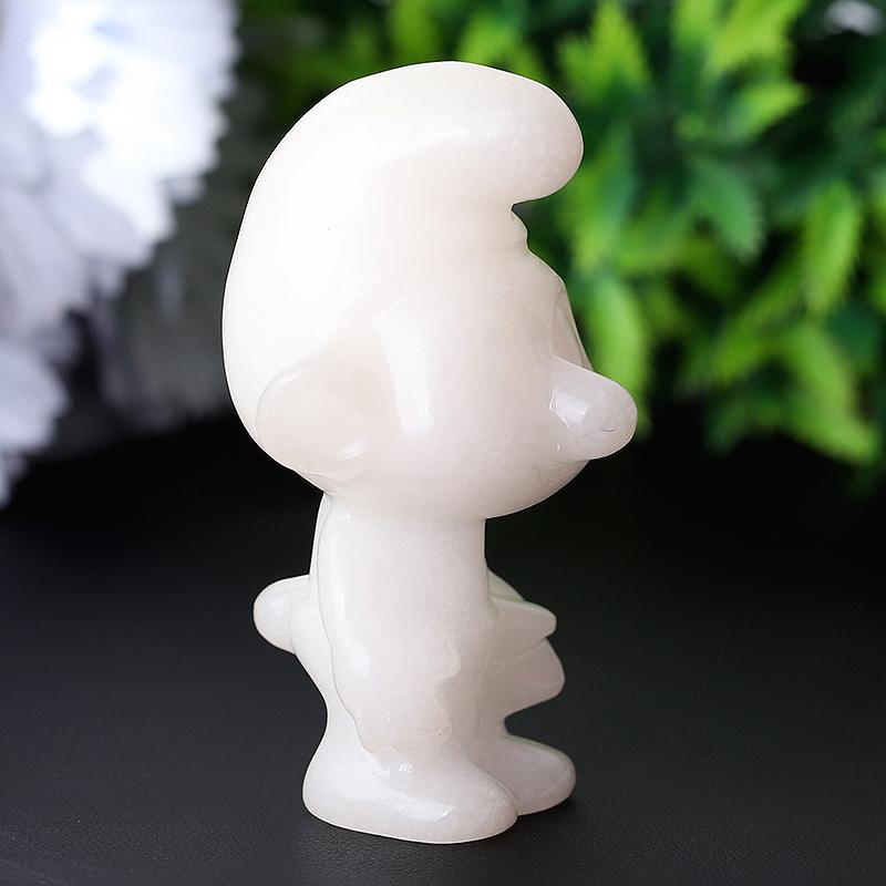2.6" White Jade The Smurfs Crystal Carvings Wholesale Crystals USA