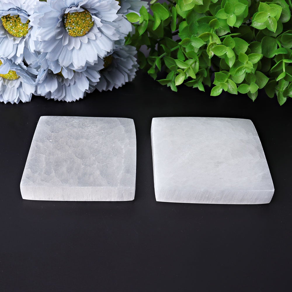 3" Square Selenite Coaster Wholesale Crystals USA