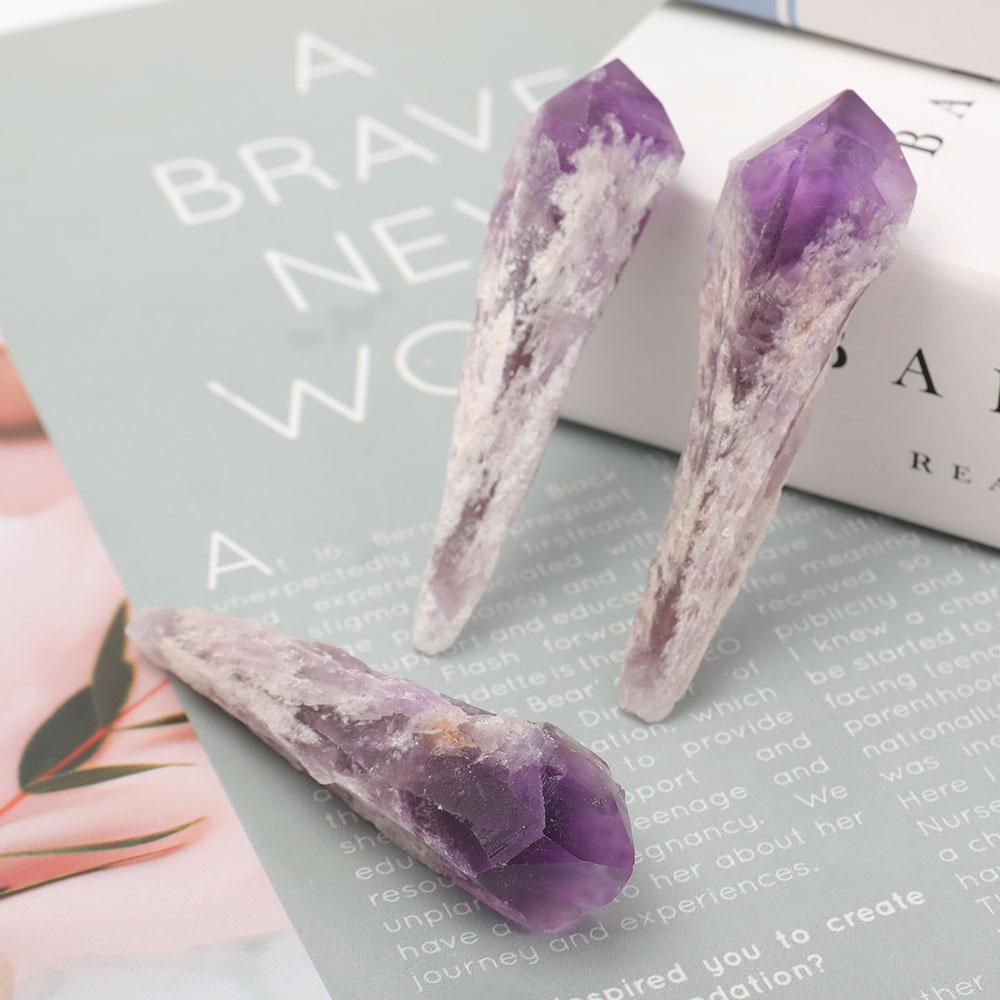 Set of 3 Raw Amethyst Points Wholesale Crystals USA