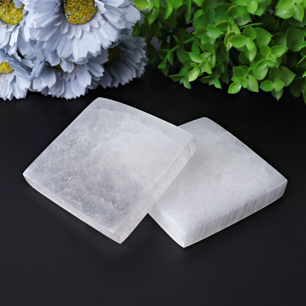 3" Square Selenite Coaster Wholesale Crystals USA