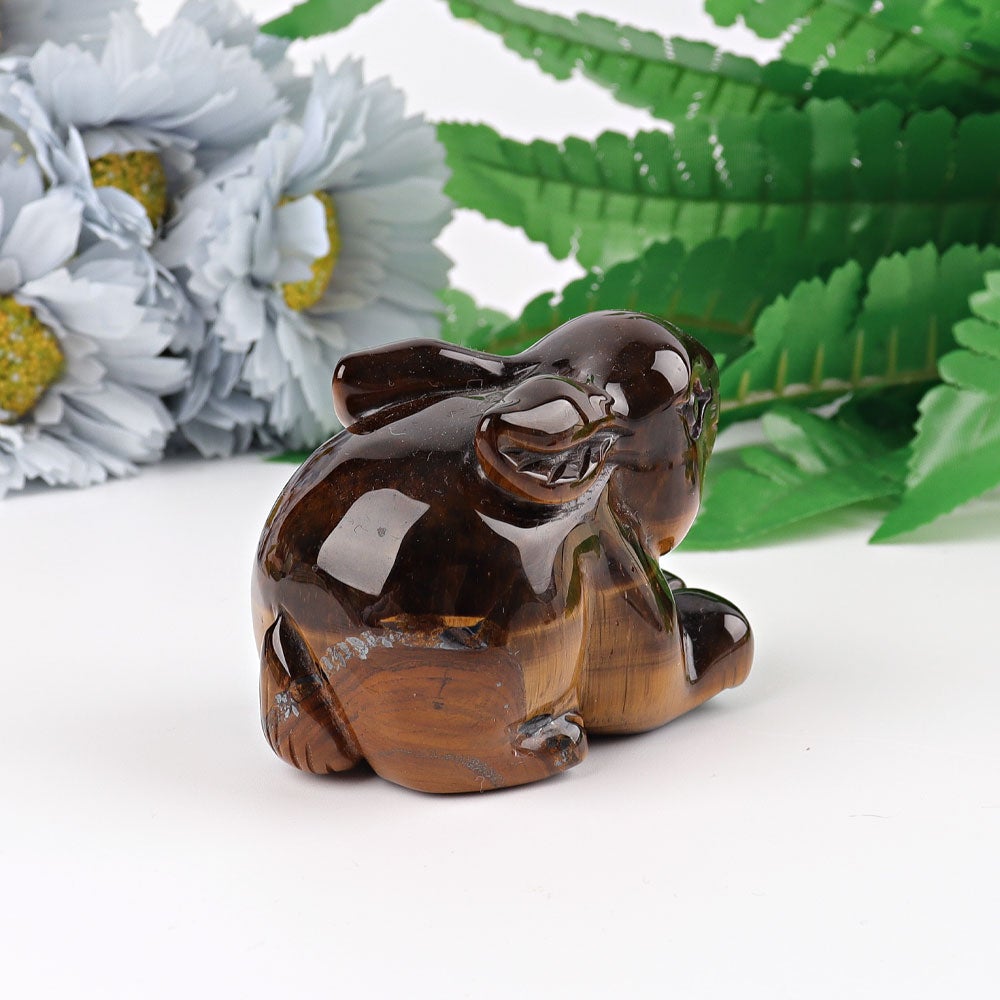 2.4" Tiger's Eye Rabbit Crystal Carving Wholesale Crystals USA