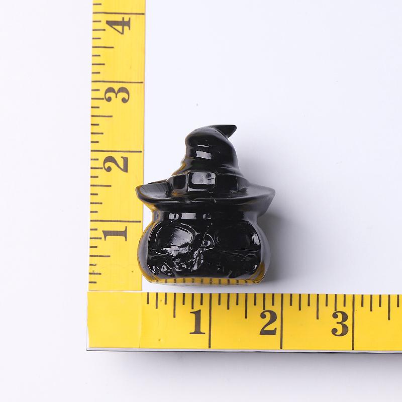 2.2" Black Obsidian Pumpkin Crystal Carvings for Halloween Wholesale Crystals USA
