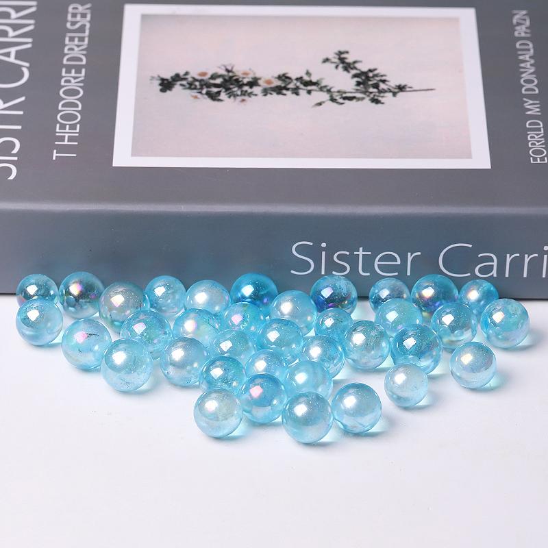 0.5-0.7'' High Quality Blue Aura Crystal Spheres Crystal Balls for Healing Wholesale Crystals USA