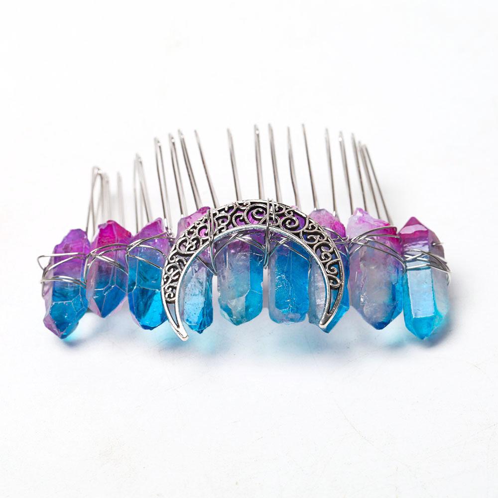 3" Aura Crystal Crown Comb Wholesale Crystals USA