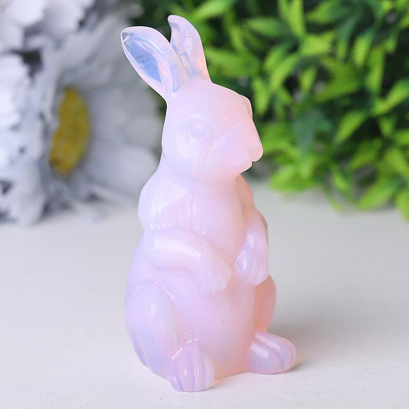 3.3" Pink Opalite Rabbit Crystal Carvings Wholesale Crystals USA
