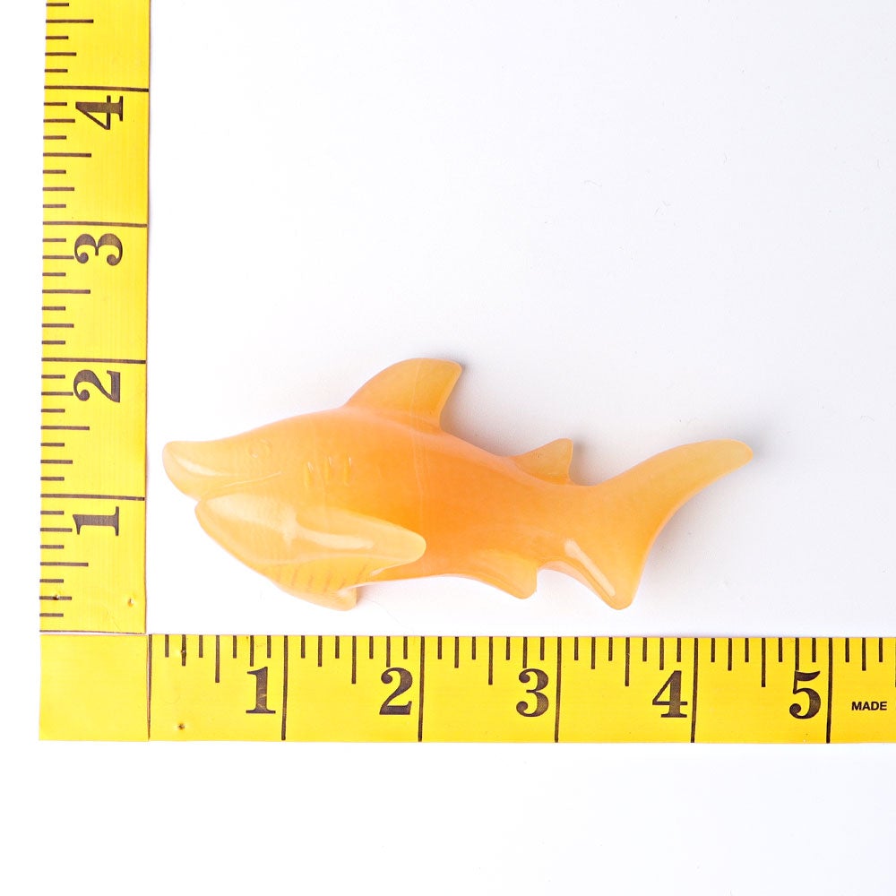 4" Honey Calcite Shark Crystal Carvings Wholesale Crystals USA