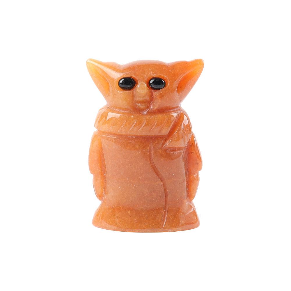 Red Aventurine Crystal Carving Yoda 2" Wholesale Crystals USA