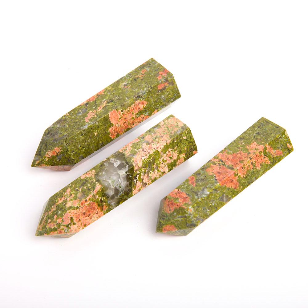 Set of 3 Unakite Crystal Point Wholesale Crystals USA