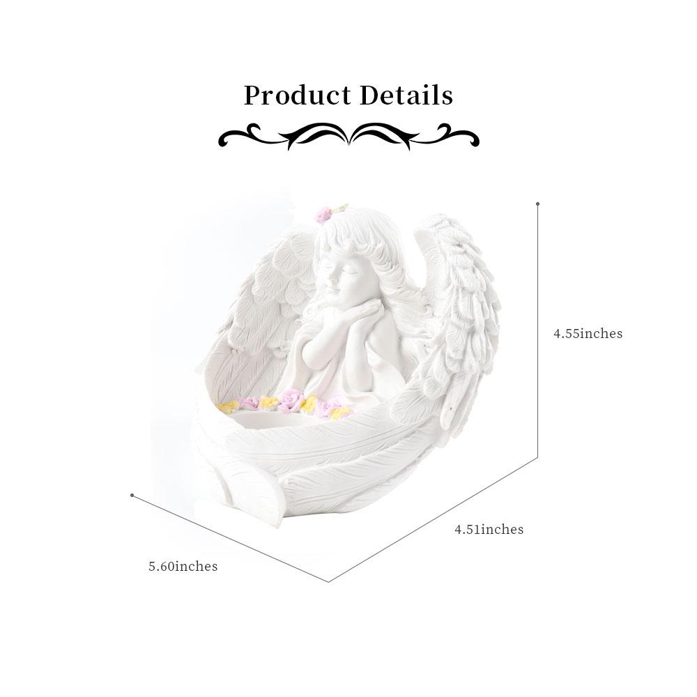 Resin White Cute Baby Angel Stand