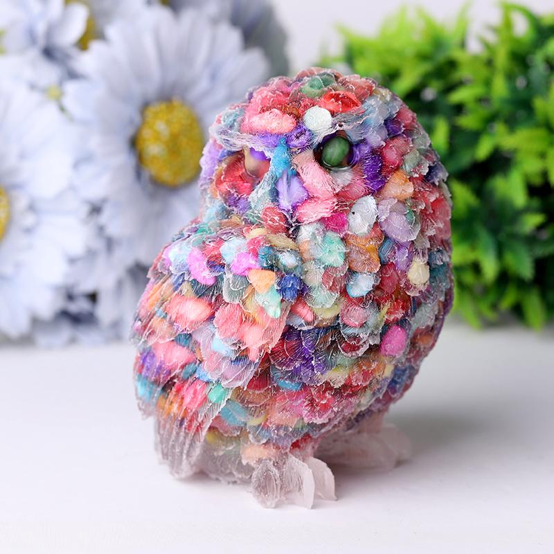 4" Owl Resin Crystal Carvings Wholesale Crystals USA