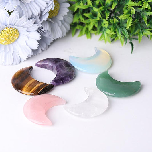2“ Natural Crystal Moon Carvings Wholesale Crystals USA
