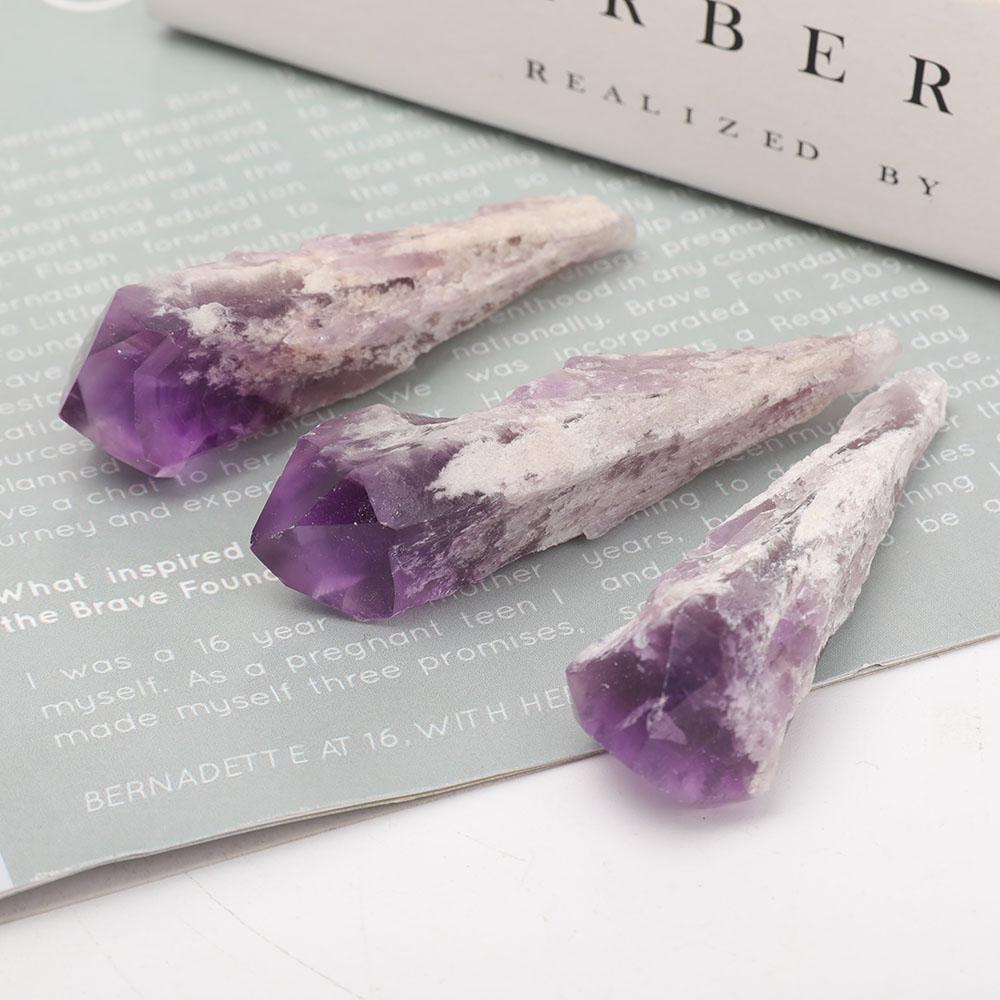 Set of 3 Raw Amethyst Points Wholesale Crystals USA
