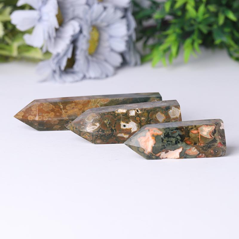 Hotsale Natural Rainforest Jasper Point Healing Crystal Tower Wholesale Crystals USA