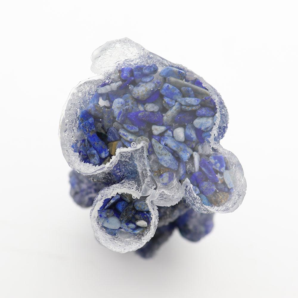 Resin Dog Figurines with Lapis Gravel Toy Poodle