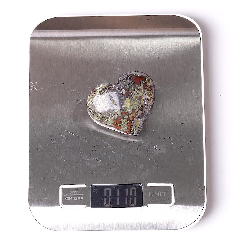 2.0-2.5"Dragon Blood Stone Heart Shape Crystal Carvings Wholesale Crystals USA