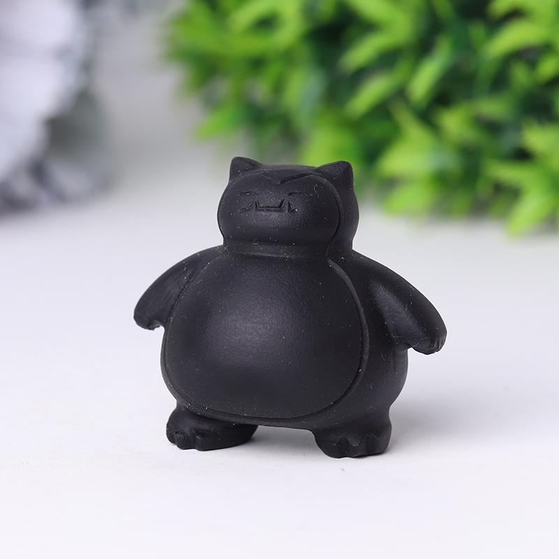 1.8" Black Obsidian Snorlax Crystal Carvings Wholesale Crystals USA