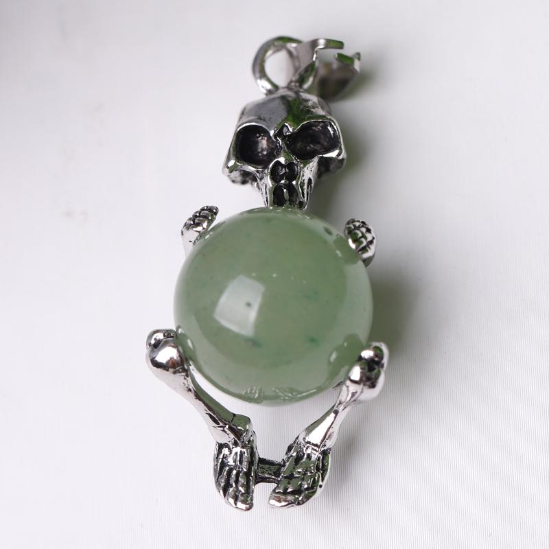 Wholesale Silver Skeleton Wrapped Round Ball Crystal Pendant Wholesale Crystals USA