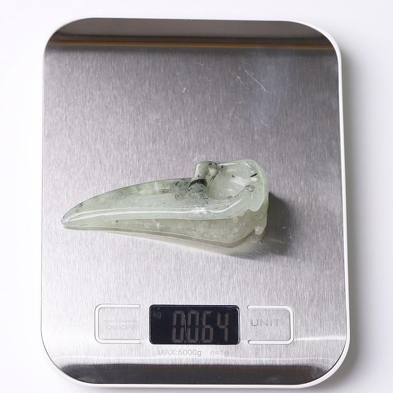 3.5" Natural Prehnite Crow Skull Head Healing Carving Epidote Wholesale Crystals USA