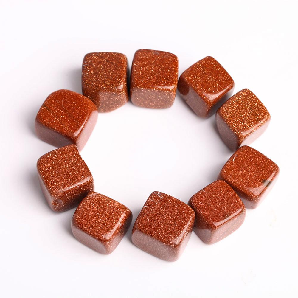 0.1kg Gold Sand Stone Crystal Cubes Wholesale Crystals USA