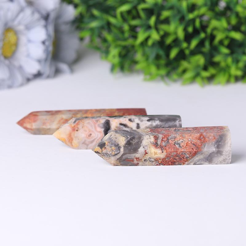 Natural Crystal Healing Wand Gemstone Point Crazy Agate Point Wholesale Crystals USA