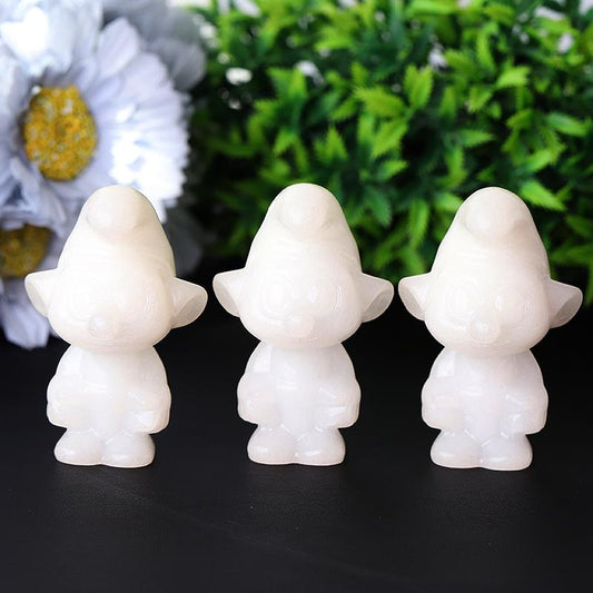 2.6" White Jade The Smurfs Crystal Carvings Wholesale Crystals USA