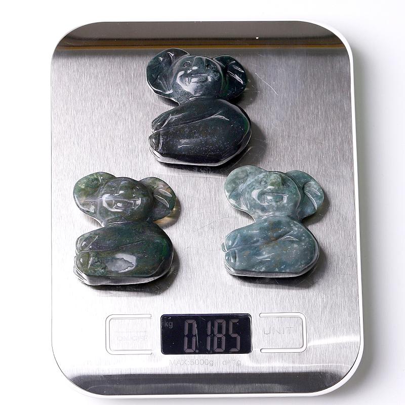 2" Moss Agate Koala Crystal Carving Wholesale Crystals USA