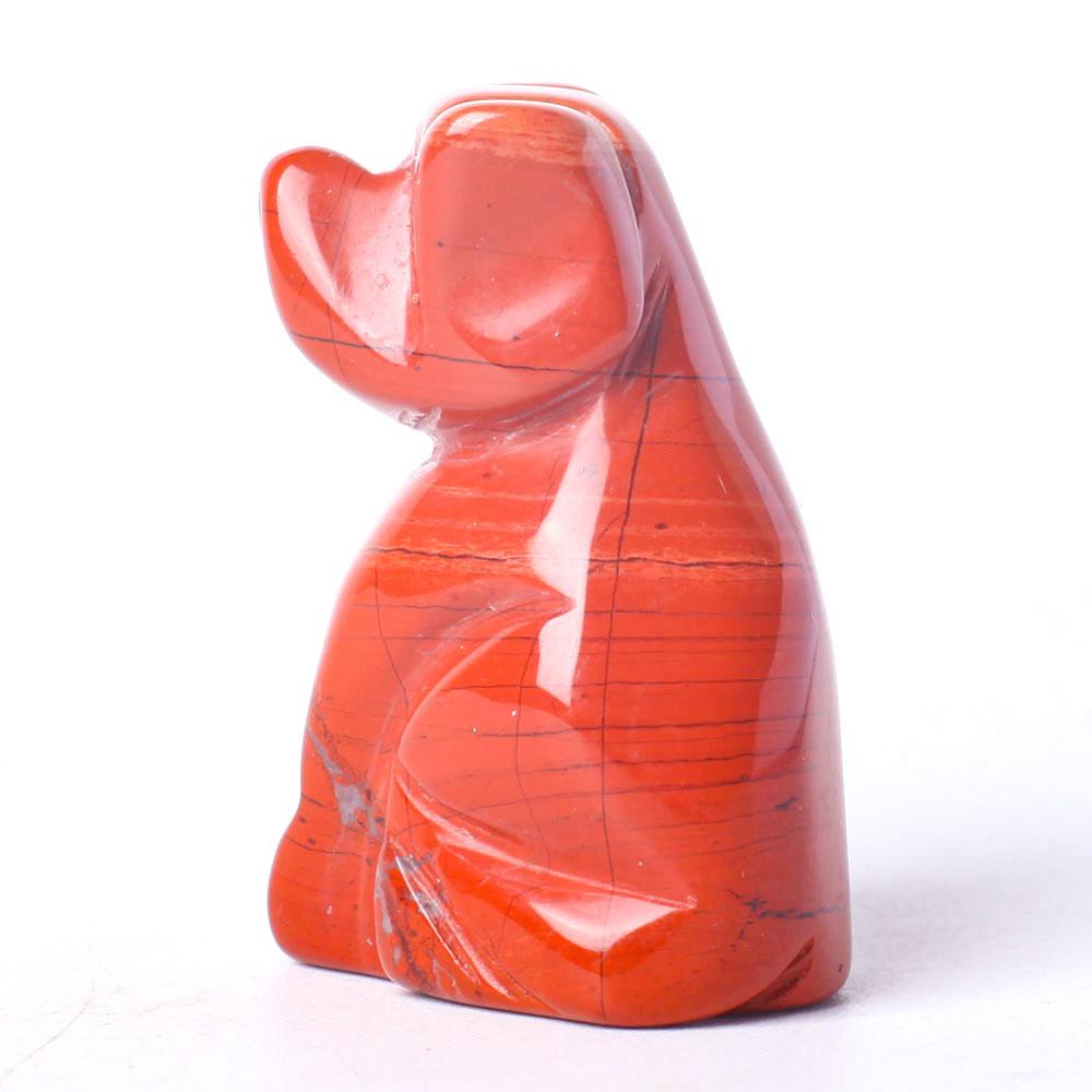 1.5" Red Jasper Dog Figurine Crystal Carvings Wholesale Crystals USA