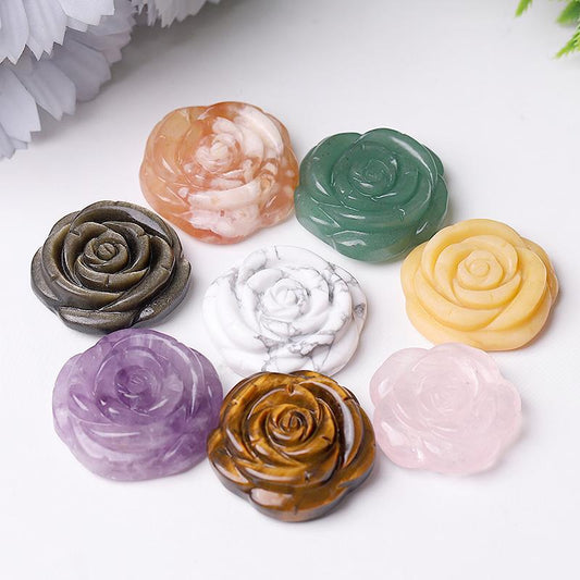1.2" Rose Flower Crystal Carvings Wholesale Crystals USA