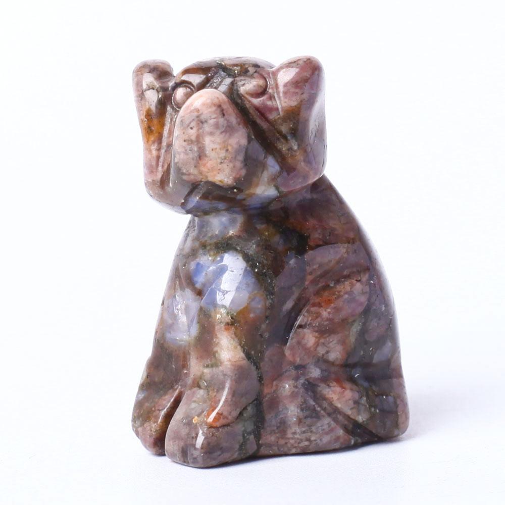 Hand Carved Polished Dog Figurine Crystal Carvings Wholesale Crystals USA