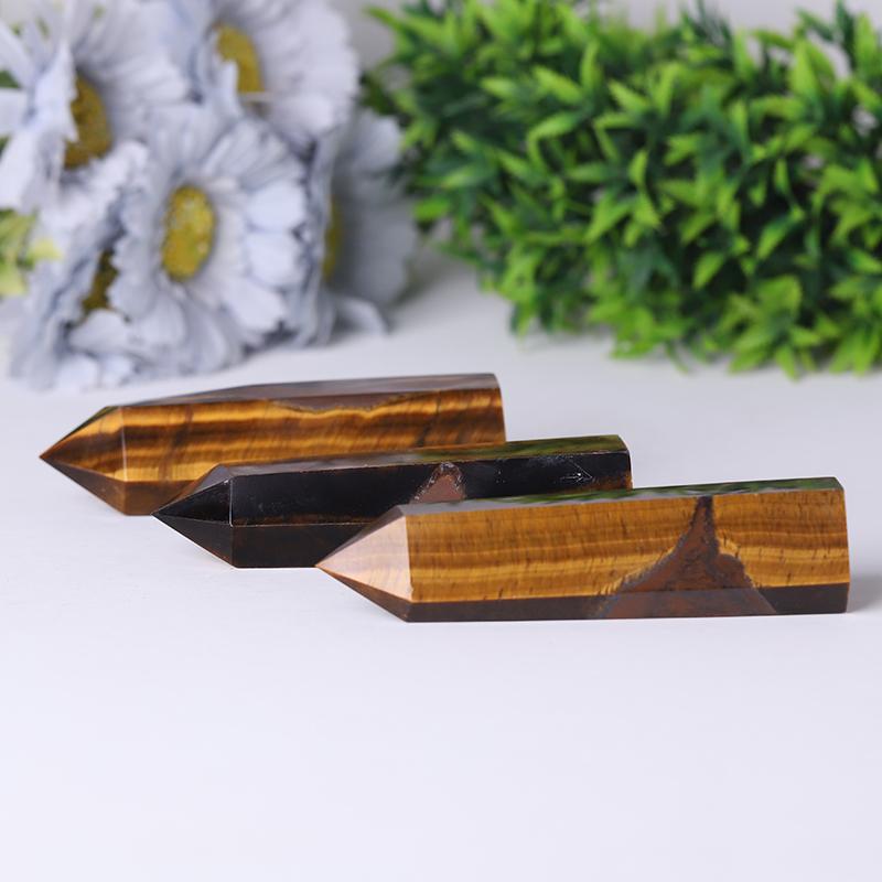 Wholesale Natural Quartz Crystal Point Reiki Gemstone Wands Crystal Tower Yellow Tiger Eye Points For Decoration Wholesale Crystals USA