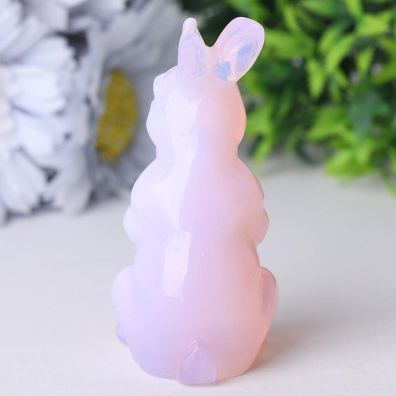 3.3" Pink Opalite Rabbit Crystal Carvings Wholesale Crystals USA