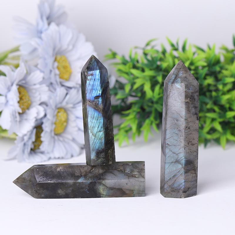 Natural Labradorite Point Healing Crystal Tower for Collection Wholesale Crystals USA