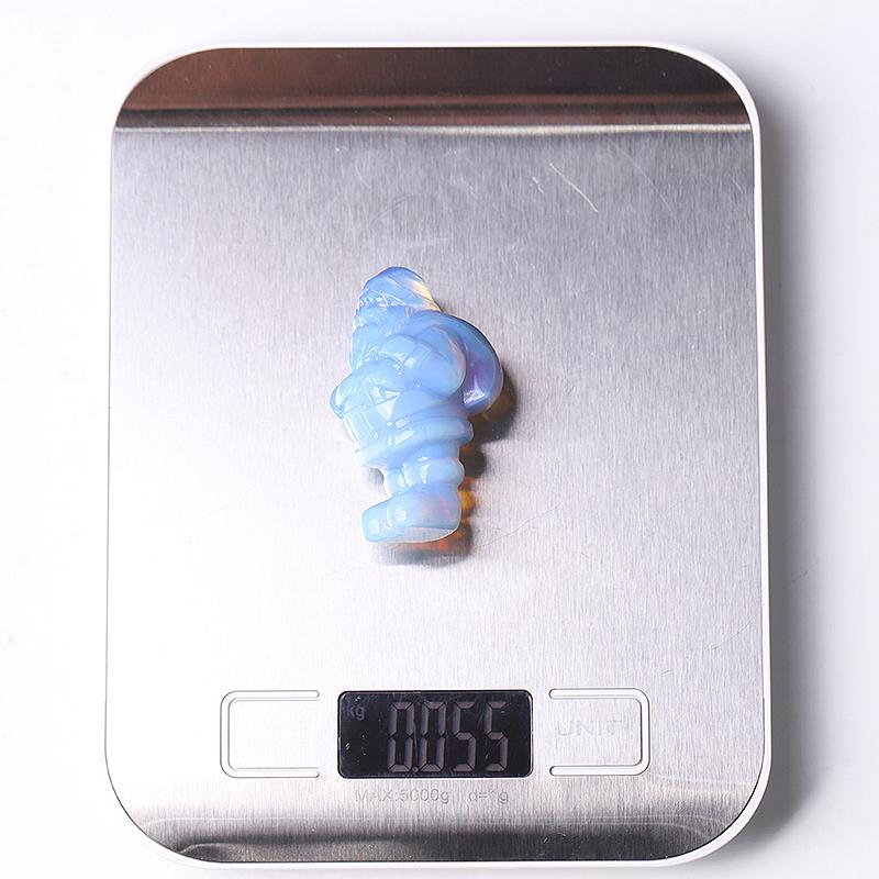 2" Blue Opalite Santa Claus Crystal Carvings for Christmas Wholesale Crystals USA