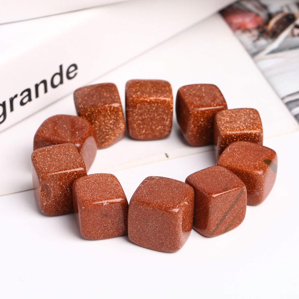 0.1kg Gold Sand Stone Crystal Cubes Wholesale Crystals USA