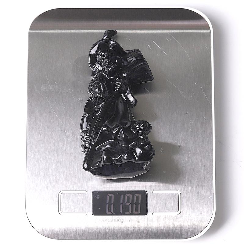 4.5" Black Obsdian Witch Crystal Carvings for Halloween Wholesale Crystals USA