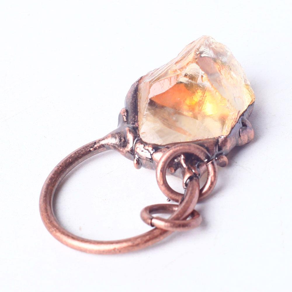 Wire Wrapped Raw Rough Irregular Shape Citrine Stone Crystal Pendant Wholesale Crystals USA