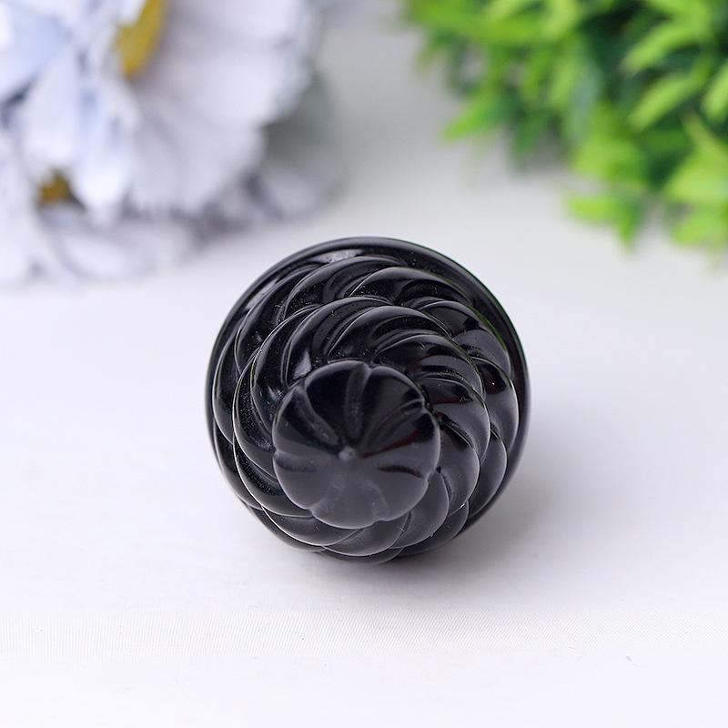 4" Black Obsidian Ice Cream Crystal Carvings Wholesale Crystals USA