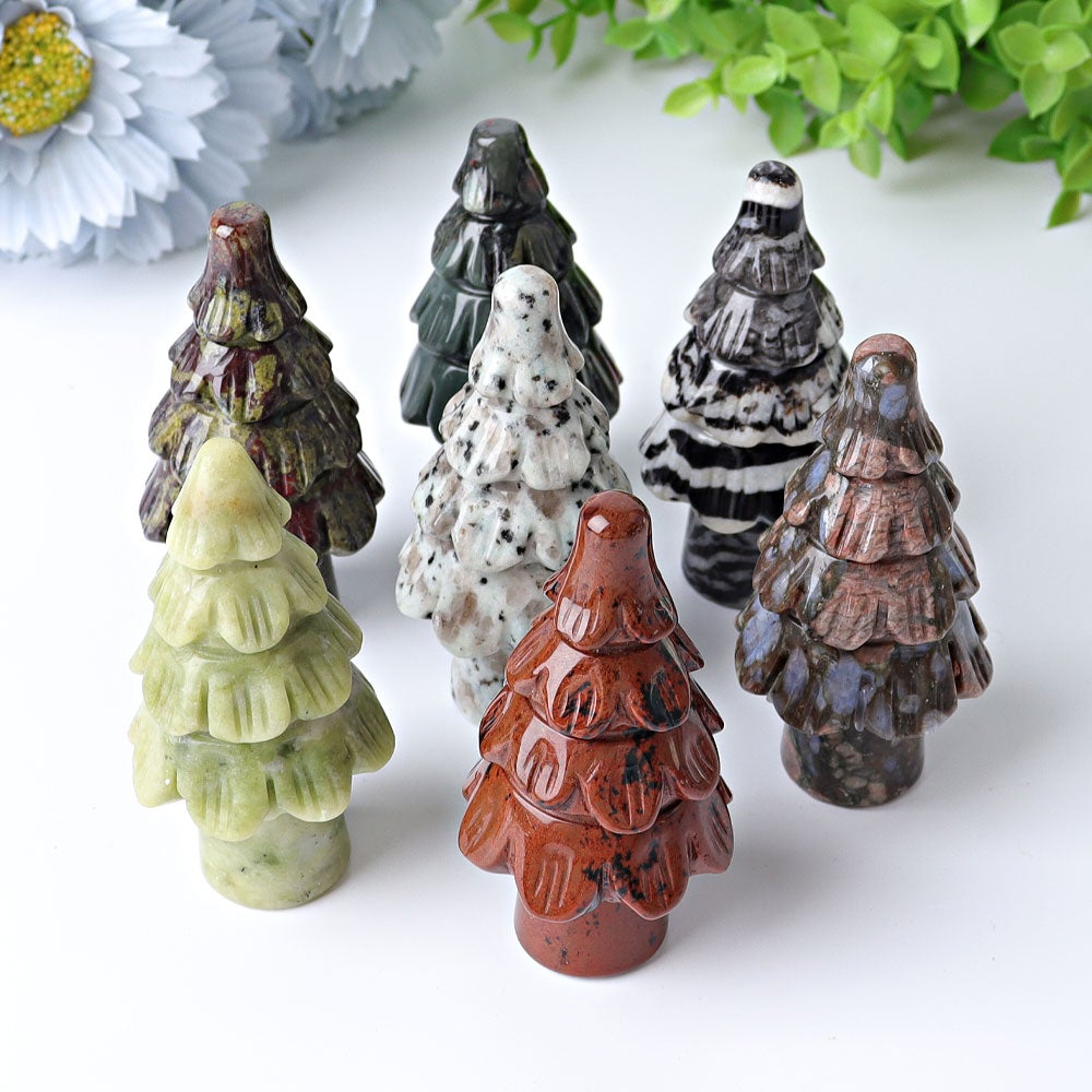 3" Fir Tree Crystal Carvings for Christmas Wholesale Crystals USA