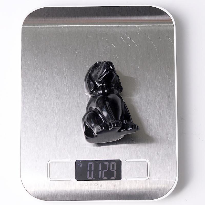 2.7" Black Obsidian Dog Crystal Carvings Wholesale Crystals USA