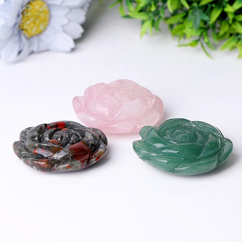 2" Rose Flower Crystal Carvings Wholesale Crystals USA