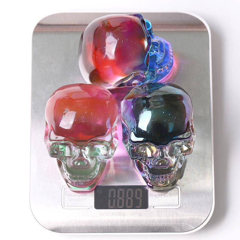 3" Aura Glass Skull Crystal Carvings Wholesale Crystals USA