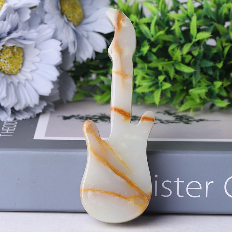5" Afghan Jade Guitar Crystal Carvings Wholesale Crystals USA