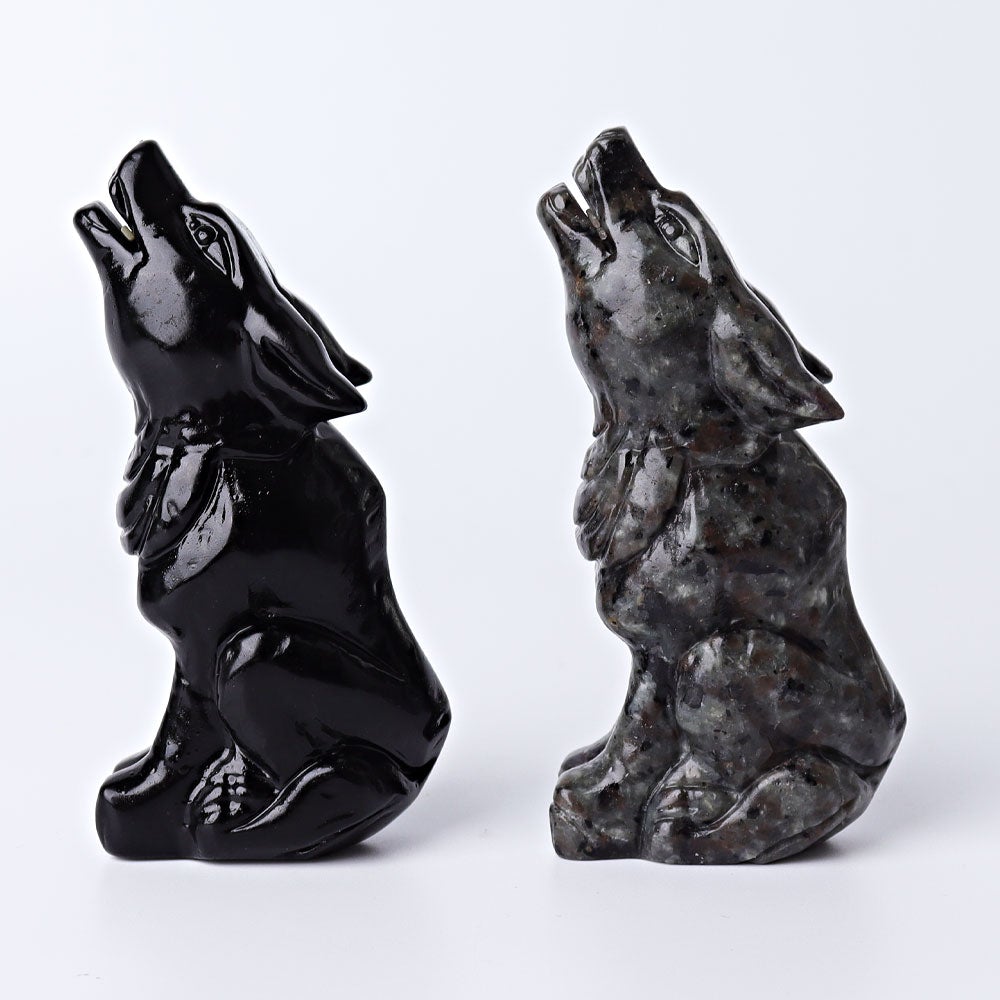 3.7" Wolf Crystal Carvings Wholesale Crystals USA