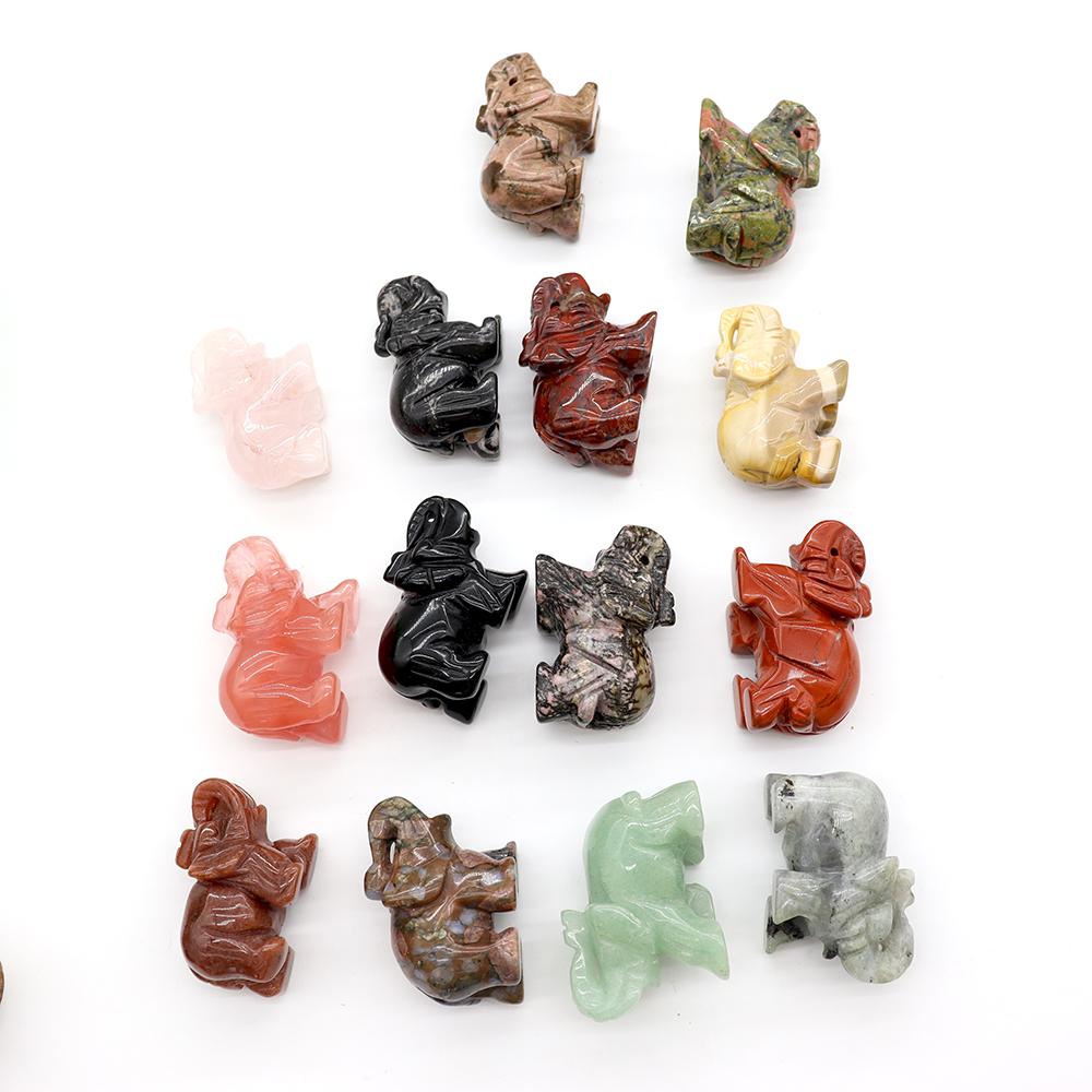 Carved Healing Crystals Gemstones Elephant Statue Figurine Wholesale Crystals USA