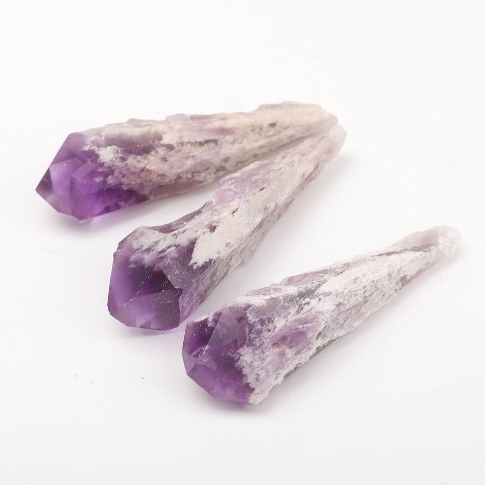Set of 3 Raw Amethyst Points Wholesale Crystals USA