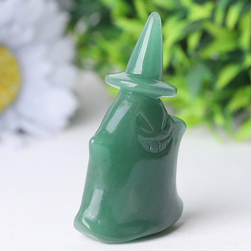 2.7" Green Aventurine Devil Ghost Crystal Carvings for Halloween Wholesale Crystals USA