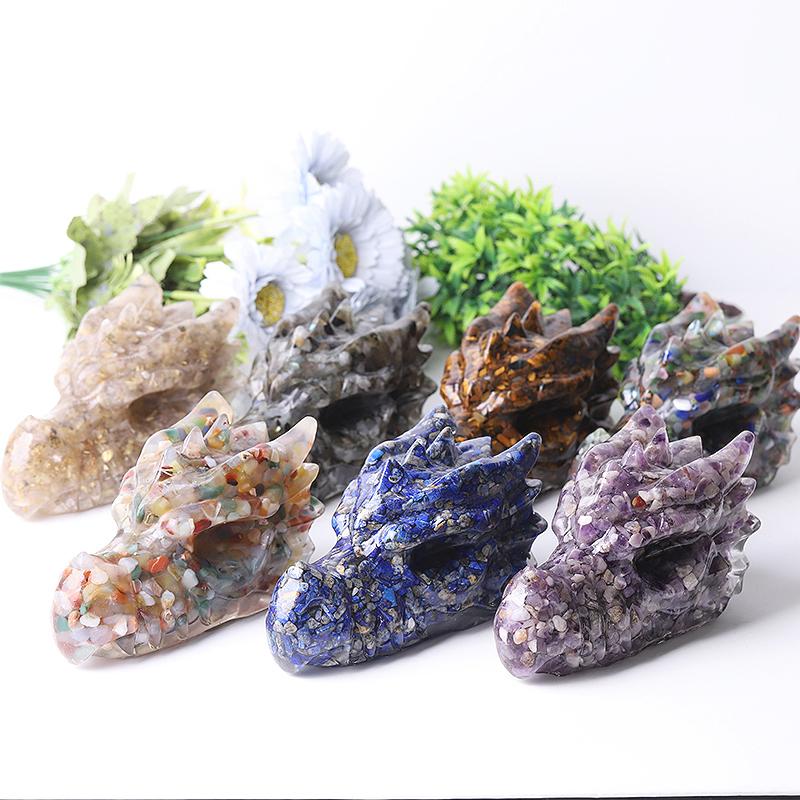5.5" Large Resin Dragon Head Figurines Wholesale Crystals USA