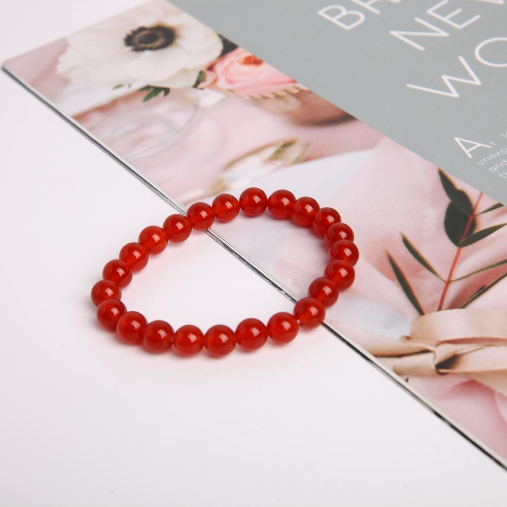 8mm Red Chalcedony Crystal Bracelet Wholesale Crystals USA