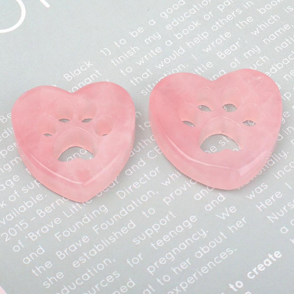 Rose Quartz Heart Shape with Claw Carving Wholesale Crystals USA
