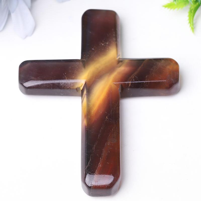 4" Fluorite Cross Crystal Carvings Wholesale Crystals USA